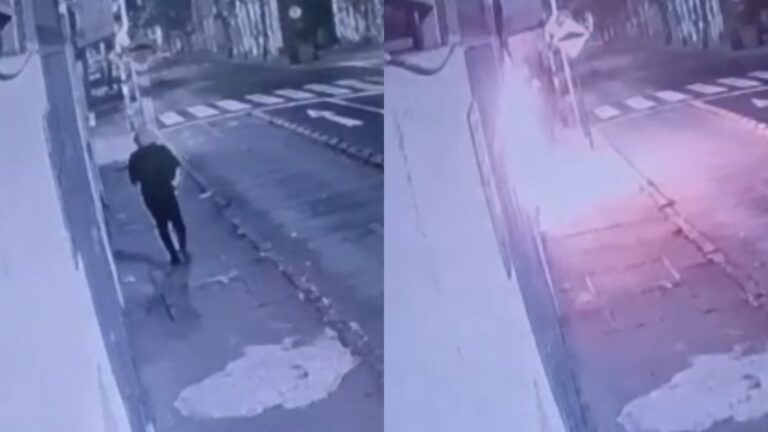 VIDEO | Fue intencional: Cámara captó a sujeto provocando incendio en departamento de Santiago