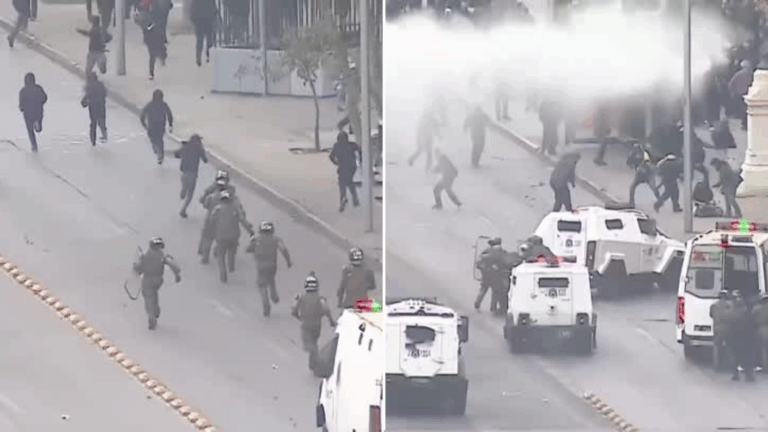 Tránsito suspendido en Alameda: Se registran incidentes entre estudiantes y Carabineros en marcha de la Confech