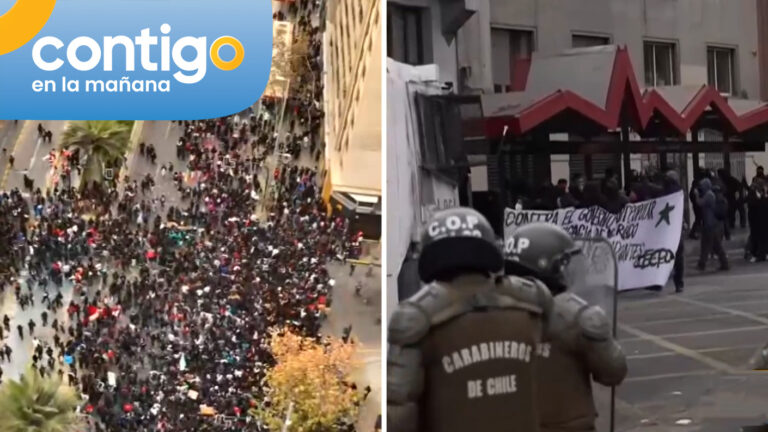 Incidentes en medio de marcha estudiantil en la Alameda: Anuncian desvíos y cierres de estaciones de Metro