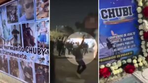 VIDEO | Graban ráfaga de disparos y pirotecnia en masivo velorio de 
