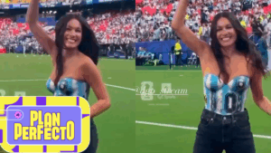 ¿La madrina de Argentina? Pampita brilló con su carisma y look en la previa del partido de la albiceleste