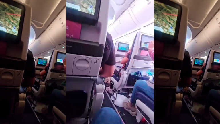 Pasajero grabó el momento exacto en que un relámpago sorprendió a un avión rumbo a Santiago