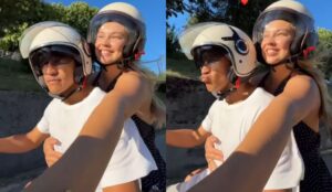 Paseando en moto: Alexis Sánchez y Alexandra Litvinova disfrutan de sus vacaciones en Italia