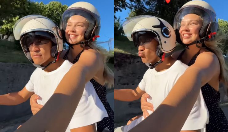 Paseando en moto: Alexis Sánchez y Alexandra Litvinova disfrutan de sus vacaciones en Italia