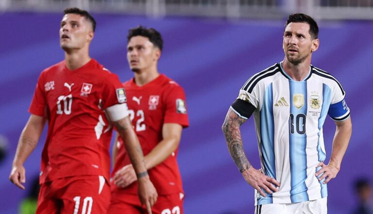 Con expulsión incluida: Argentina sufre para derrotar a Suiza y meterse en semifinales del Mundial