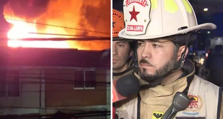 Voraz incendio consume cuatro viviendas en Colina: Bomberos reportó al menos 7 lesionados