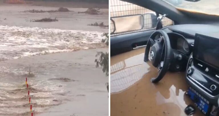 Patrulla quedó bajo el agua en Ovalle: Rescatan a carabineros atrapados tras crecida del río Limarí