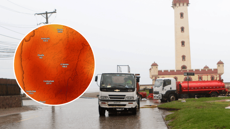 Región de Coquimbo en alerta: Mapa pronostica más de 220 mm de lluvia por sistema frontal