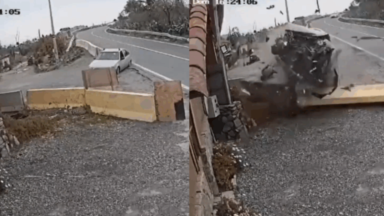 Conductor terminó ensartado: 