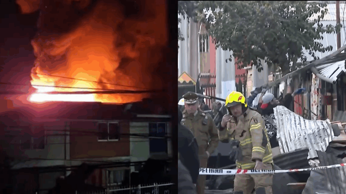 Incendio en Colina deja dos menores fallecidos y doce viviendas destruidas