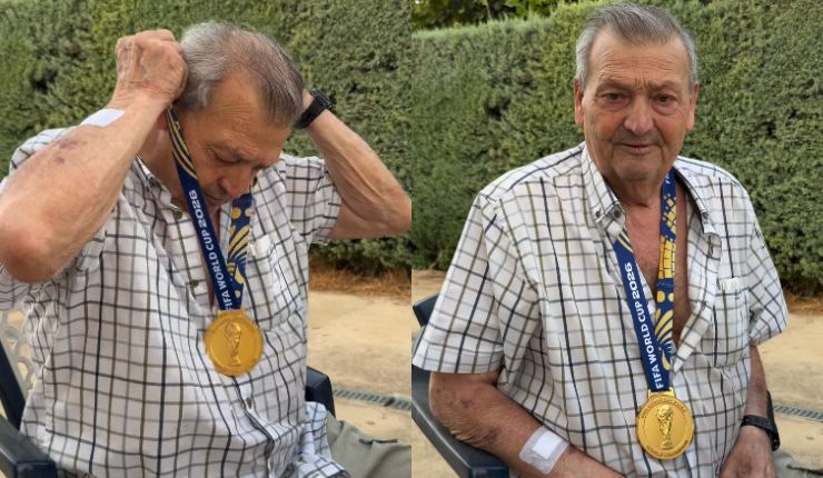 Promesa cumplida: Pedro Porro emocionó a su abuelo al regalarle la medalla de campeón del mundo