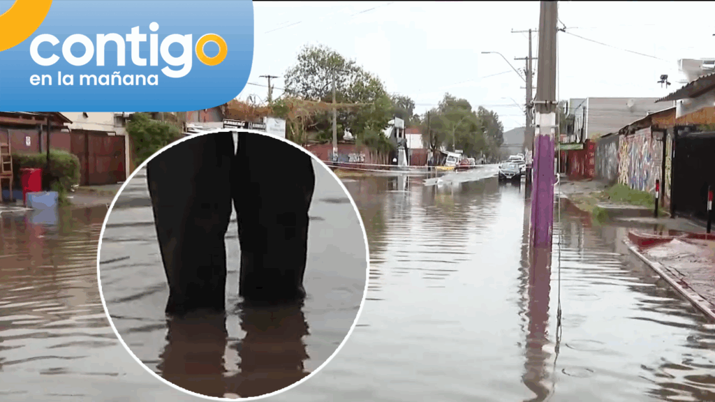“Todos los años lo mismo”: Calle de Quilicura quedó totalmente anegada por las intensas lluvias