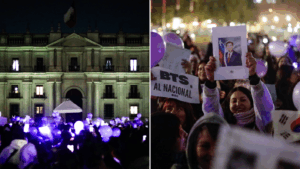 Se tiñó de morado La Moneda: Fans de BTS llegaron al palacio presidencial en protesta por cancelación de conciertos