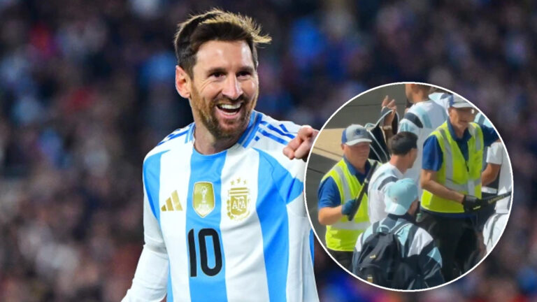 ¡Inesperado ataque de risa! El curioso momento que vivió Lionel Messi en el aeropuerto y que se hizo viral