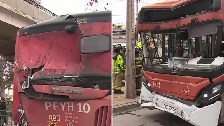 Dos buses Red protagonizaron violento choque en Maipú: Múltiples pasajeros terminaron lesionados