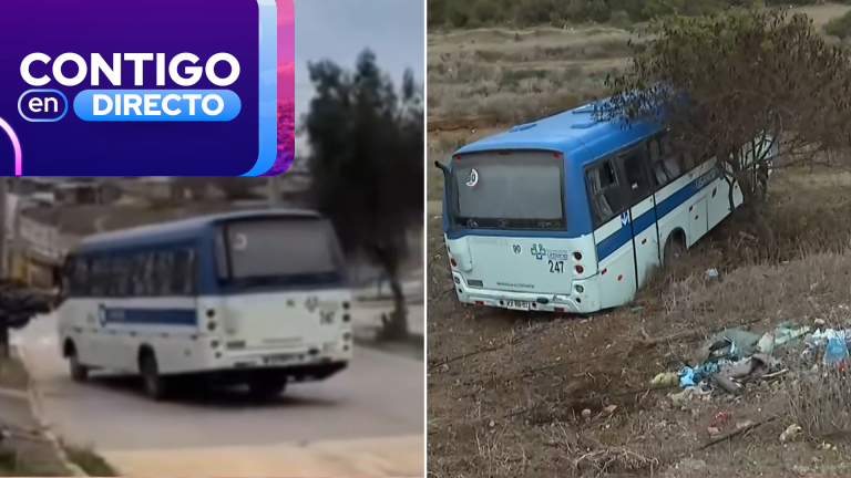 Micro cayó a la Quebrada Las Rosas de Coquimbo: Conductor se había bajado a comprar a un negocio