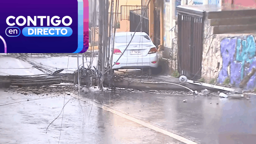 Tras fuertes rafagas de viento en Valparaíso: Continúan trabajos por postes caídos en Cerro Barón