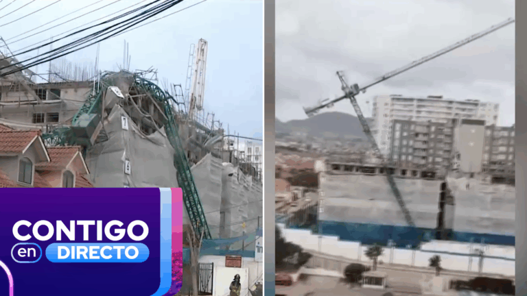 VIDEO | Impactante registro: Captan el momento exacto en que grúa colapsa sobre construcción en Coquimbo