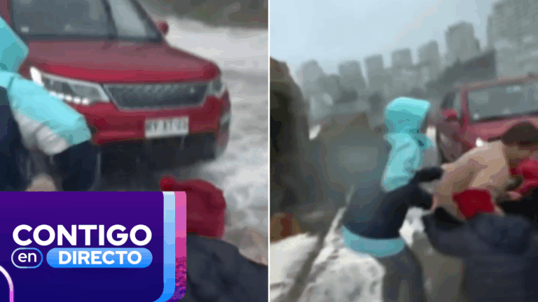 VIDEO | Impactante registro muestra el momento exacto en que una ola impacta a una familia en Concón