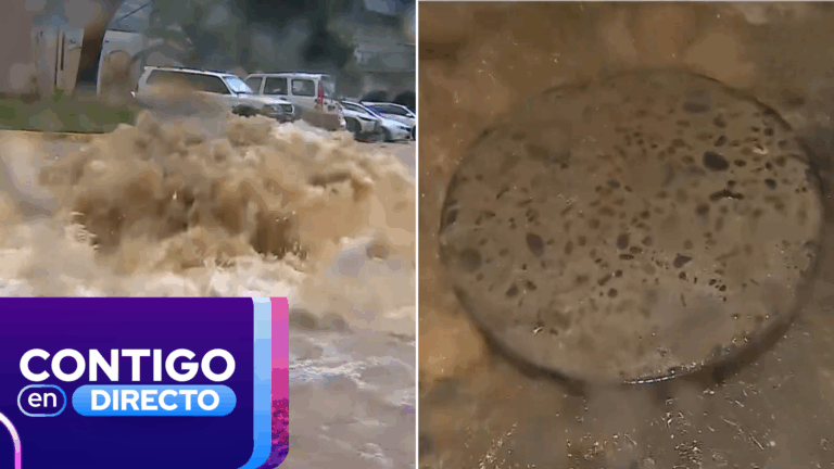 VIDEO | Fue captado en vivo por Contigo en Directo: Cámara de agua colapsó en Quilpué por sistema frontal