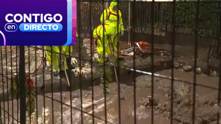 VIDEO | Registran posible desborde de canal en Las Condes en medio del sistema frontal