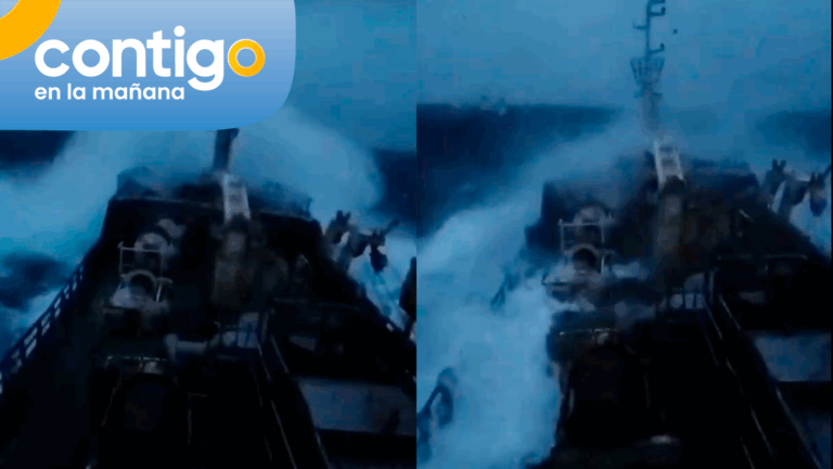 VIDEO | En medio del fuerte oleaje: El viaje de pescadores del Biobío para capear el mal tiempo en el sur