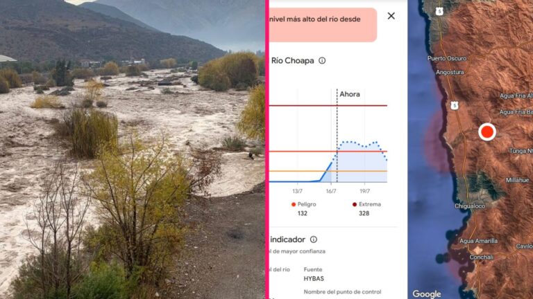 Alerta en Pichilo y Choapa: Las comunas y ríos con mayor riesgo de inundación por lluvias según IA de Google
