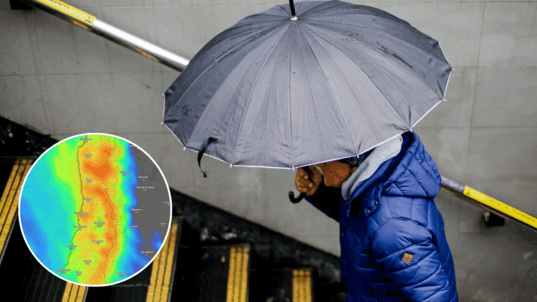 Mapa muestra dónde caerán hasta 80 milímetros de lluvia este viernes: Revisa los sectores más afectados
