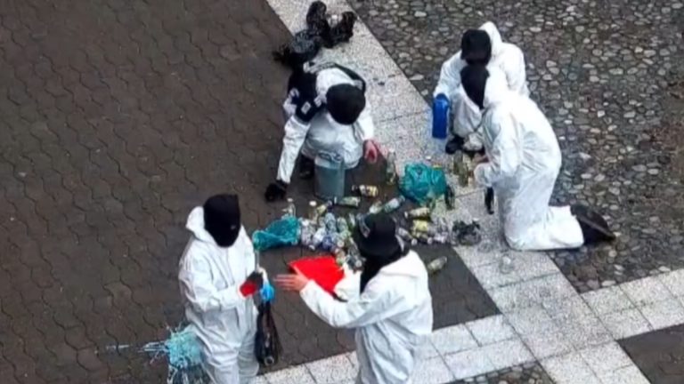 Dos overoles blancos detenidos por lanzar molotov desde el Instituto Nacional