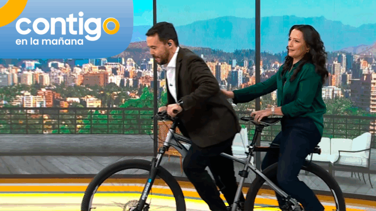 ¡Sobre dos ruedas! Eduardo de la Iglesia sacó su bicicleta en vivo y llevó a Andrea Arístegui