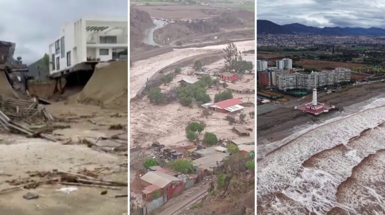 Aluviones y casas al borde del derrumbe: Los impactantes registros que deja el sistema frontal por el norte