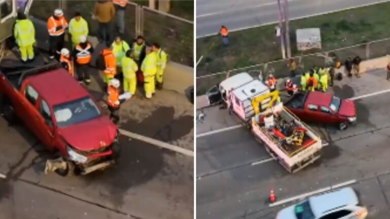 AHORA | Colisión múltiple en la Ruta 5 involucró a 4 vehículos y hay 9 personas lesionadas