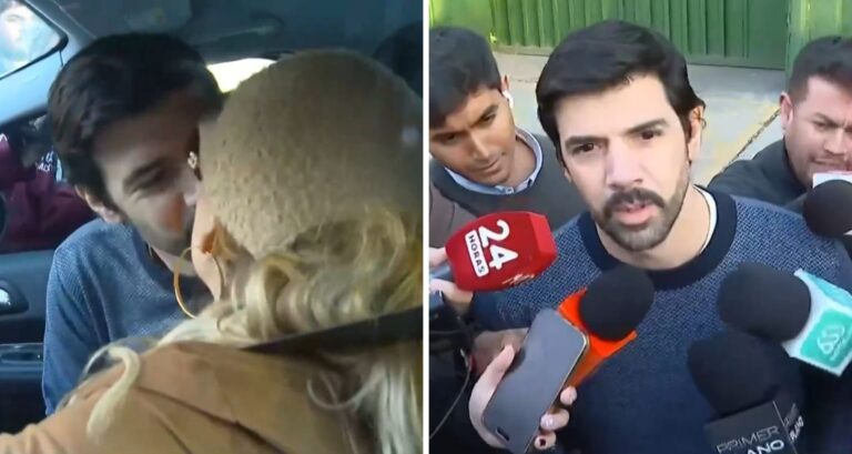 Con mensaje secreto y besando a Cathy Barriga: Así fue la salida de Joaquín Lavín tras dejar la cárcel