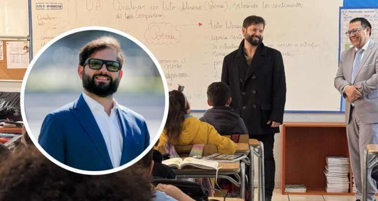 Gabriel Boric visitó escuela de San Miguel y comenzó recorrido por colegios públicos