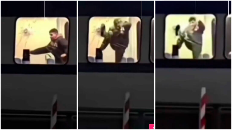 VIDEO | Asaltante rompe ventana del Metro para escapar tras intimidar a pasajeros en Valparaíso
