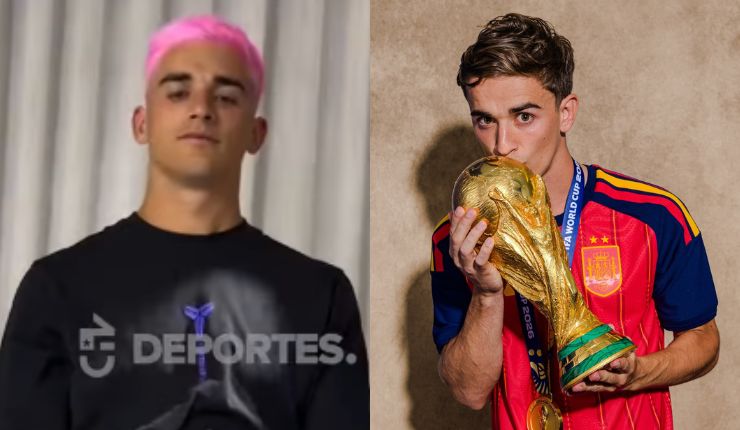 Es otra persona: Gavi cumplió su promesa y se tiñó el pelo rosado tras ganar el Mundial