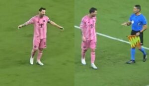 Gestos y comentario: Lionel Messi se molestó con árbitro tras suspensión de partido del Inter Miami