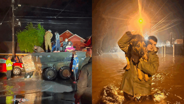 VIDEO | Angol bajo el agua: Carabineros rescató a 60 vecinos tras desborde de estero