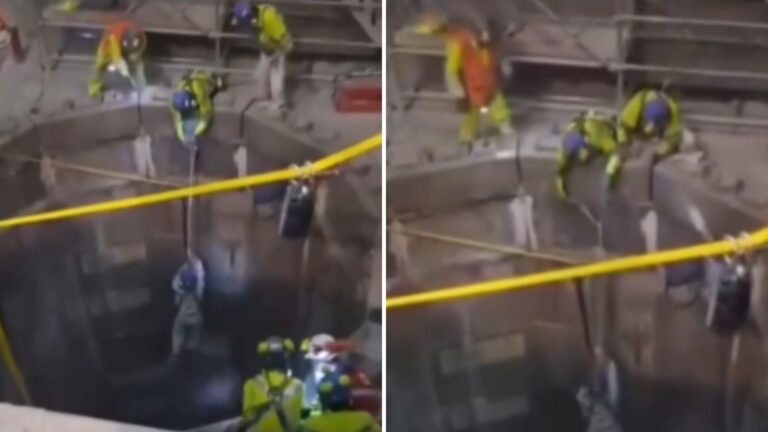 VIDEO | Estructura donde trabajaban colapsó: Dos trabajadores de Chuquicamata quedaron colgados al vacío