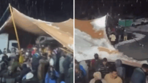 VIDEO | ¿Quién autorizó el evento? Carpa colapsa sobre asistentes en pleno sistema frontal en Ñuble