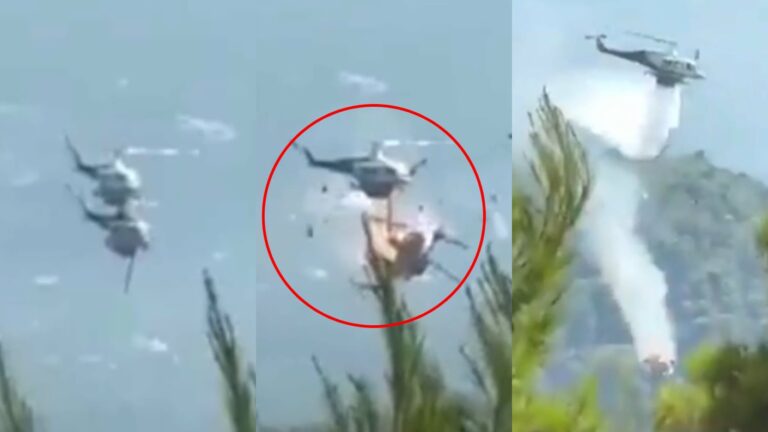 VIDEO | Tragedia en el aire: Colisión entre dos helicópteros que combatían incendio deja dos muertos en Grecia