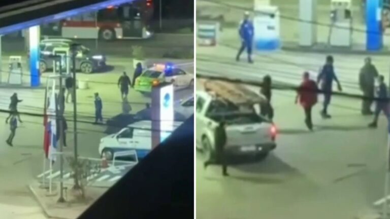Tras reclamo de clientas: Video muestra ataque de turba contra personal de servicentro en La Cisterna