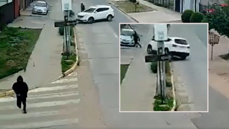 VIDEO | Arriesgada y extrema maniobra: hombre auxilia a su pareja y atropella a delincuente en La Serena