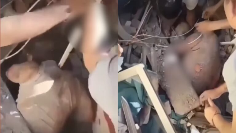 Los sacaron de los escombros: Captan milagroso rescate de guagua y su madre tras terremoto en Colombia