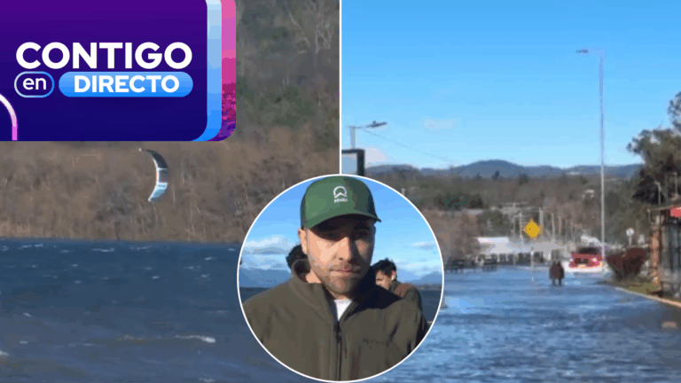 Pese a advertencias: Registran a persona practicando kitesurf en medio de intenso oleaje en Villarrica