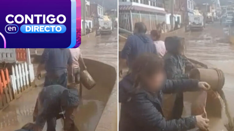 Vecinos de Tocopilla sacan el barro de sus casas tras sufrir aluvión debido a sistema frontal en el norte