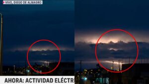 ¿Te diste cuenta? Cámara de CHV Noticias captó en vivo actividad eléctrica en despacho sobre tormenta en el norte