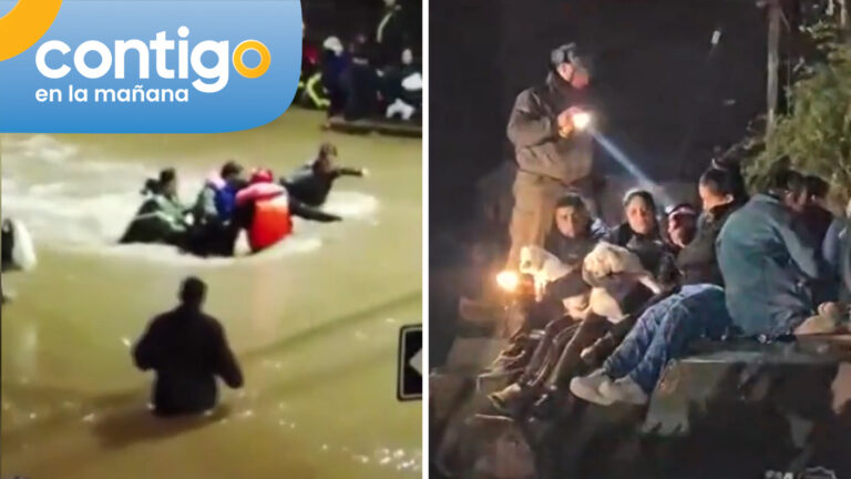 VIDEO | Dramáticos registros muestran rescates a vecinos de Angol en medio de graves inundaciones