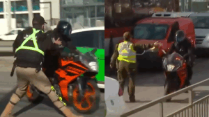 VIDEO | Detienen a motorista tras atropello a fiscalizador: Es guardia de seguridad en un mall
