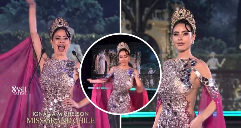 Ignacia Michelson sufrió abrupto tropiezo en Miss Grand 2026: Se repuso y deslumbró en la pasarela